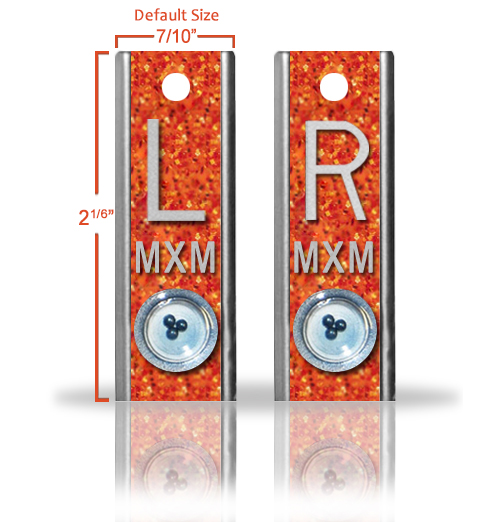 Orange Glitter Aluminum Position Markers